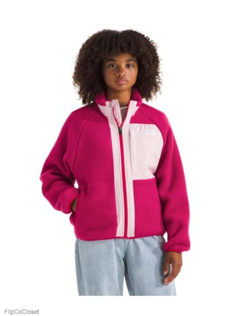 Full Zip Fleece Jacket Relaxed Fit Stand Collar Chest Pocket